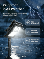 Lampe solaire à clipser, étanche IP65, lumière LED murale avec détecteur de mouvement, batterie au lithium rechargeable pour une utilisation en extérieur, dans le jardin et en camping