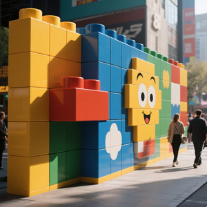 Coblocks tùy chỉnh sáng tạo thương mại đường phố trang trí, động vật tường bức tranh tường khổng lồ khối xây dựng, cho trung tâm mua sắm, cửa hàng bán lẻ - Product Image 3