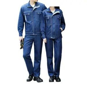 Emma Oem Clothing Men Work Clothes Custom-Made Construction Multi Pockets Denim Work Suits Mechanical Workwear Jeans