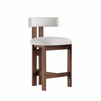Chaises de salle à manger scandinaves modernes en bois massif avec revêtement en cuir pour le salon des touristes