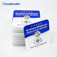Plaque de révision RFID programmable réutilisable avec impression de logo personnalisé, carte de révision Google NFC en acrylique avec support adhésif