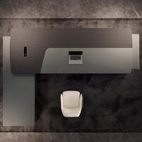 Bureau de direction moderne de luxe en forme de L, en bois, avec surface imperméable et résistante aux rayures, design modulaire extensible