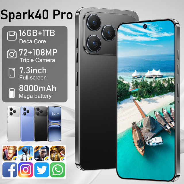 Original Phone SPARK40 7.3 Inch TECNO New 5g Mobile With Dual Sim Cards