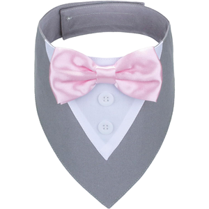 מותאם אישית tuxedo כלב חתונה שמלה מוצק בנדנה פוליאסטר עם bowtie עבור חתול יום הולדת תחפושת עבור כל החג - Product Image 2