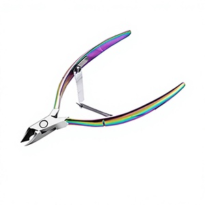Coupe-cuticules professionnel en acier inoxydable à double ressort, couleur arc-en-ciel, design durable pour bébés et adultes - Outil de soin des mains - Product Image 1