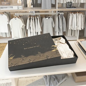 Caja de Cartón Rígido Ecológica con Tapa, Impresión de Logotipo Personalizada, Caja de Regalo Cuadrada de Papel con Tapa para Ropa - Product Image 1