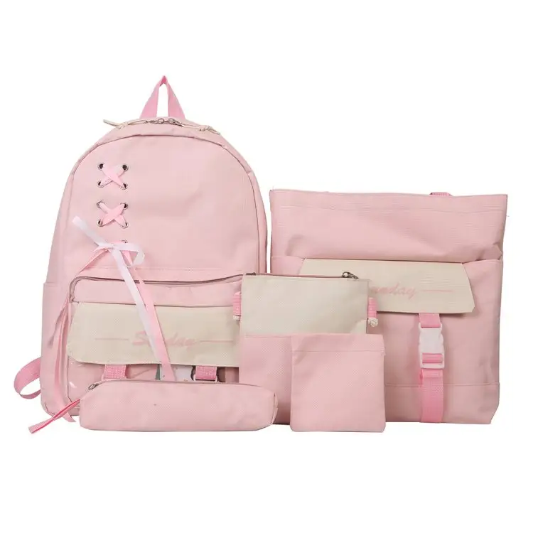 Hot sale school backpack set cute lolita style decoration mochilas mujer women's backpack school book backpack set