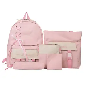 Hot Sale School Backpack Set Cute Lolita Style Decoration Mochilas Mujer Women's Backpack School Book Backpack Set