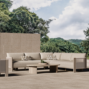 Sofá de Cuerda para Exteriores de Teca, <span class=keywords><strong>Muebles</strong></span> de Exterior para Hotel, Villa, Patio, Jardín, Terraza y Espacios de Vida al Aire Libre - Product Image 3