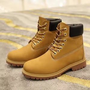 Botas Casuales de Caña Alta para Hombre, con Cordones, Ligeras, Antideslizantes, Impermeables, de Cuero Genuino, con Suela de Goma Gruesa y Punta Suave - Product Image 1
