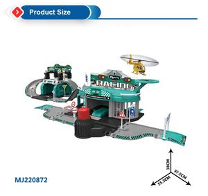 Juguetes de ranura de alta calidad para pista Diy, construcción ensamblada de Metal fundido a presión, coches de estacionamiento, carreras, niños, juego de juegos con camión de bomberos - Product Image 5