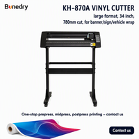 Cortadora de Vinilo de Gran Formato KH-870A de 34 Pulgadas (870mm) con Alimentación de 780mm, Motor Paso a Paso y Software Signmaster para Banners, Letreros y Pegatinas