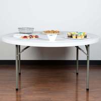 Table pliante ronde d'extérieur de haute qualité de 4 pieds, table pliante en plastique portable pour les événements festifs, table pliante de jardin de haute qualité