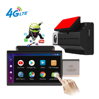Caméra de tableau de bord de voiture 4G Android avec écran LCD 3 pouces, système WDR 1080P, navigation GPS, enregistreur WiFi, surveillance à distance, DVR