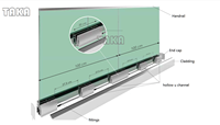 De Sécurité en Aluminium Balustrades En Aluminium En Métal Sans Cadre Profil U Canal Pince Garde-Corps En Verre