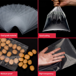 Sacs en polyéthylène transparents LDPE, plats, à fond ouvert, robustes, grands, pour emballage alimentaire, avec impression, sacs en maille thermoscellables - Product Image 4