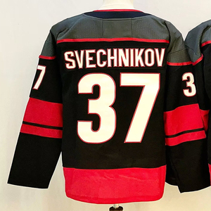 เสื้อฮอกกี้เย็บติดสำหรับผู้ชาย หมายเลข 20 Sebastian Aho 37 Andrei Svechnikov 24 Seth Jarvis - Product Image 5