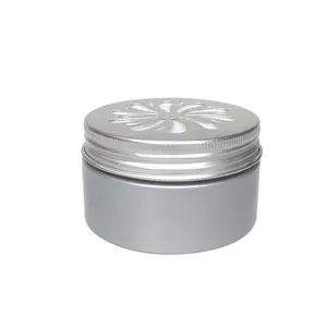 80ml grauer leerer Kunststoff-PET-Glas verpackungen kosmetischer Behälter behälter für feste Aroma therapie mit ausgehöhlten Aluminium deckeln