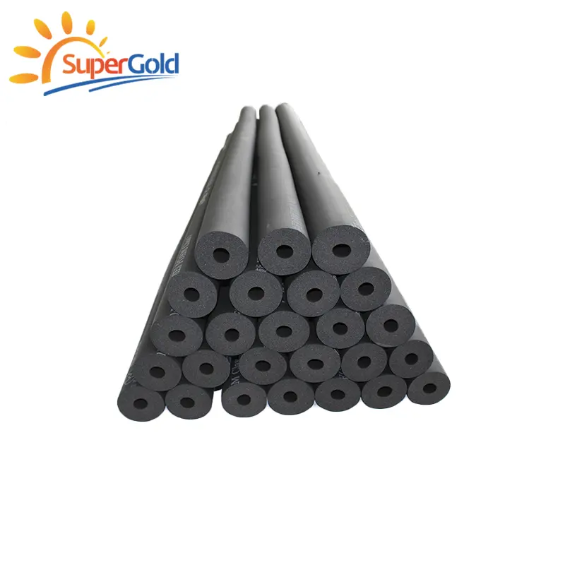 Material de aislamiento térmico SuperGold, tubo de espuma plástica de goma de alta calidad para tubo de aire acondicionado