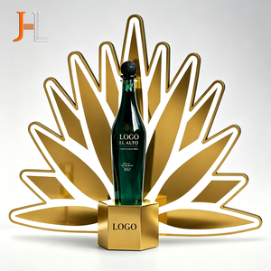 Presentador de Botellas de Licor con Iluminación LED en Forma de Hoja de Agave Dorada para Servicio VIP en Bares y Clubs, Soporte de Exhibición de Vino con Logotipo Personalizado - Product Image 6