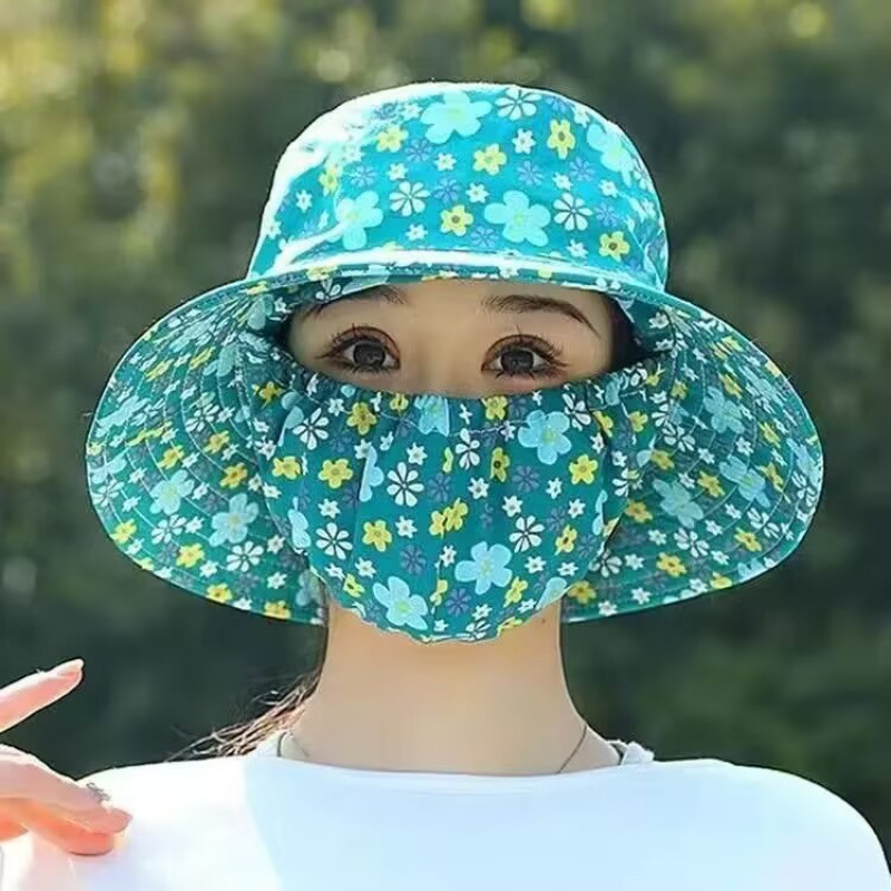 Tea-picking hat [floral green]