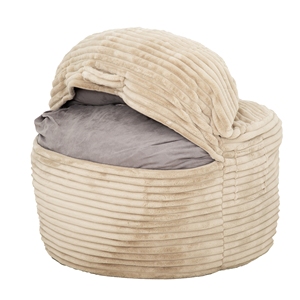 Modern Convertible Memory Foam <b>Bean</b> <b>Bag</b> <b>Chair</b> Tufted 2-in-1 & Living Room <b>Chair</b> Beige for Home Office - Product Image 3