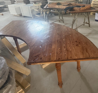 Table rustique pliante en bois massif de 183 x 91 cm (6 pieds) pour événements extérieurs, mariages et hôtels, style ferme, en forme d'éventail, idéale pour la location.