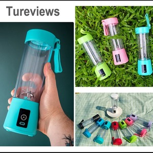 Mini vaso exprimidor de 400 ml, licuadora portátil recargable por USB con cinco cuchillas para hacer batidos de frutas - Product Image 3