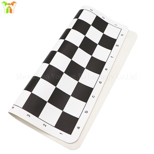 Papan catur kulit PU, mainan Promosi papan catur antiselip gulung lembut - Product Image 4