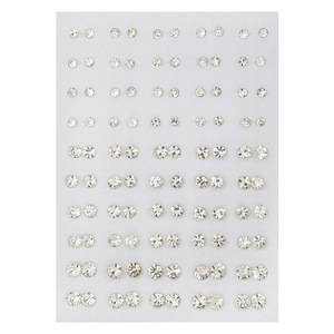 Fashion <b>Stud</b> <b>Earrings</b> 50 Pairs Imitation Pearl <b>Crystal</b> Women's Geometric Round Mixed Size <b>Earring</b> Set Yiwu Origin - Product Image 5