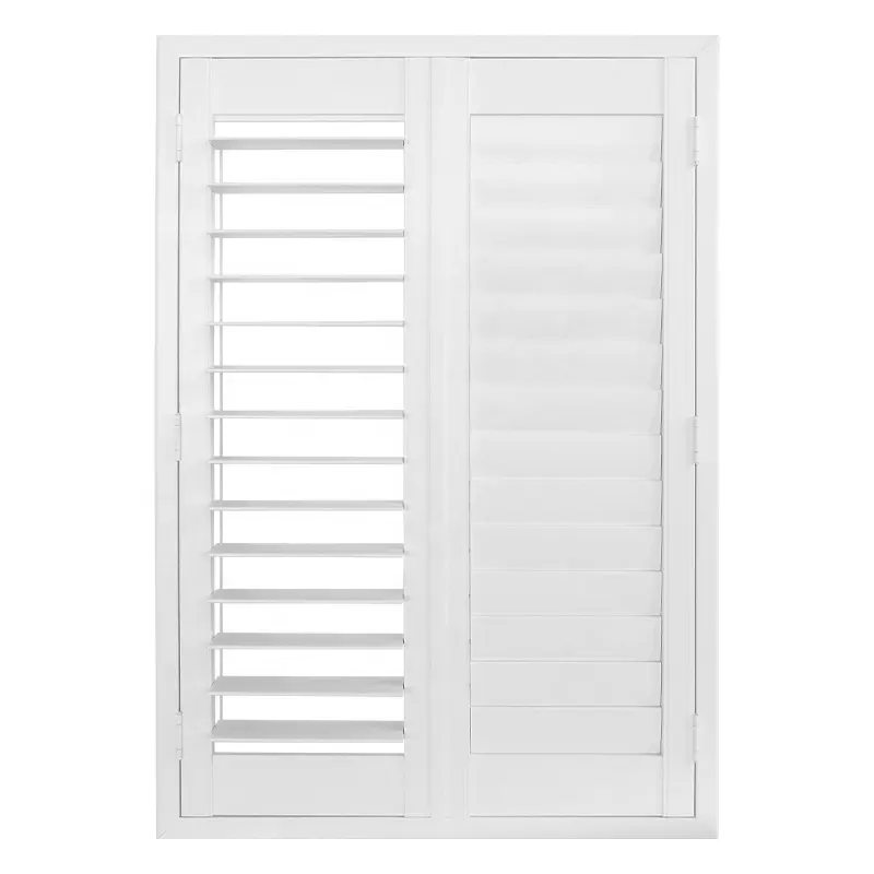 Best selling in Europe 2-Parts PVC shutter plantation louver shutters suitable for all windows custom sized