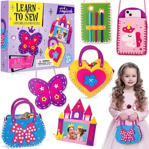 Art Leveringen Peuter Speelgoed Naaien Mijn Eerste Eenhoorn Purse Bag Fotolijst Pen Houder Vilt Diy Naaien Kids Craft Set voor Meisjes