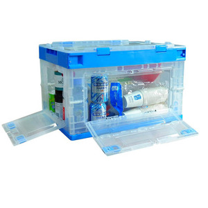 Collapsible Plastic Crate Clear Plastic Storage Organizer Stackable
