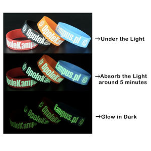 זוהר גומי צמיד מודפס סיליקון צמיד צמיד 12mm ניאון סיליקון צמיד לוגו מותאם אישית - Product Image 5