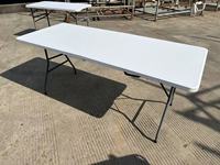 Portable extérieur balcon facile pliable cuisine Table à manger restauration Banquet pique-nique en plastique blanc pliant Camping Table