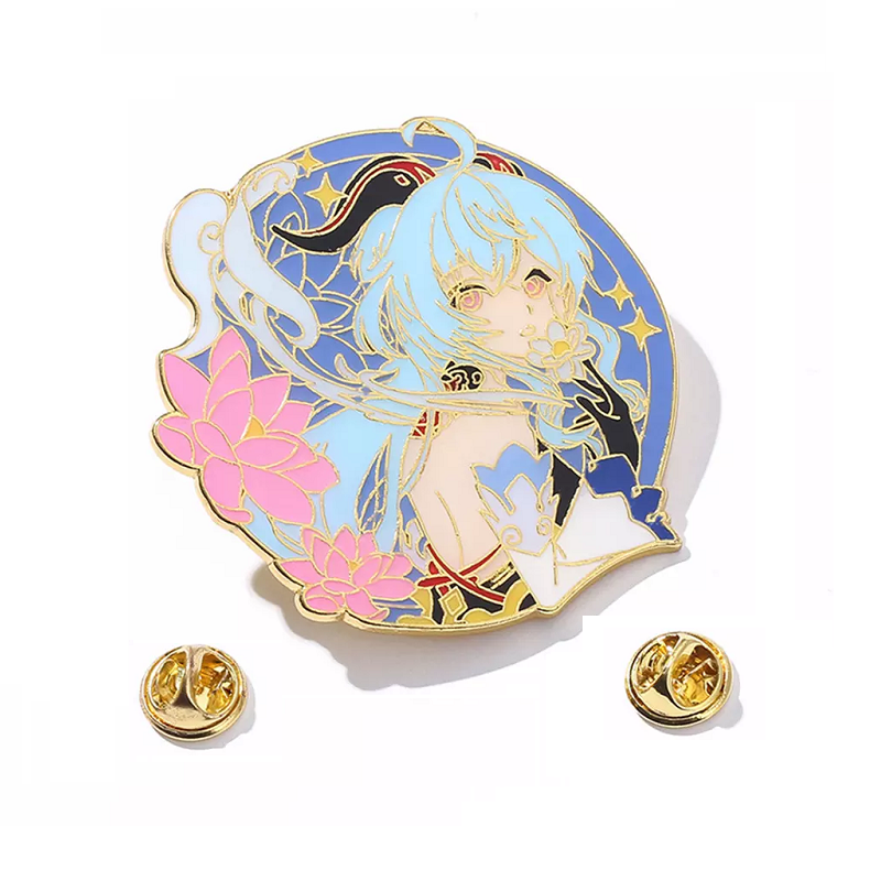 Эмалированная булавка для лацкана с подвеской, блестящая эмалированная булавка для лацкана по мотивам фильма Хэллоуин, эмалированная булавка для лацкана Genshin Impact, Металлическая пуговица под заказ, значок-держатель для удостоверения личности