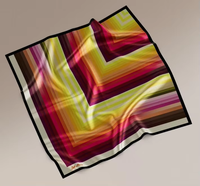 Écharpe en soie de mode personnalisée haut de gamme pour les femmes dégradé rayé anneau Structure géométrique à pois solide Plaid cou écharpe sac