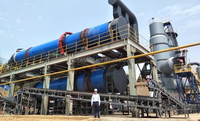 Usine de traitement des déchets solides du sol à petite échelle |   Four rotatif 2.0*18m |   Système de pyrolyse de laboratoire 22 kW avec refroidisseur 1,2 x 12 m |   Boîte de vitesses |