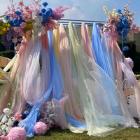 Voilages et rideaux ivoire pour toile de fond de fête d'anniversaire, décorations romantiques pour rampe d'escalier, tissu en tulle blanc, nœuds de chaise de mariage