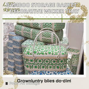 Hot SALE C&R High Quality Bamboo Foldable <b>Storage</b> <b>Basket</b>-Decorative Wicker Tray Home & Cafe Decor Kitchen Living Room Size S - Product Image 2