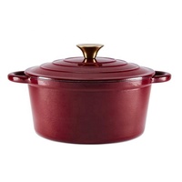 Vente en gros d'ustensiles de cuisine émaillés ronds personnalisés Ensemble de casseroles de cuisine en fonte pour four hollandais marmite à ragoût marmite à soupe