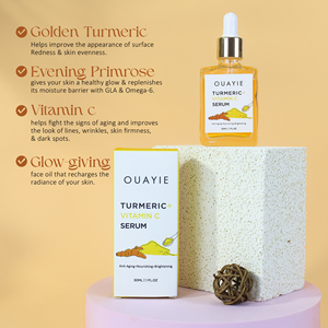 Siero viso biologico con etichetta privata cura della pelle tumerica schiarente olio di siero schiarente per il viso alla curcuma - Product Image 3