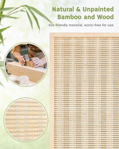 4 Bảng tre phòng chia freestanding phân vùng Màn hình màu be văn phòng phân vùng tường tách gấp - Product Image 3