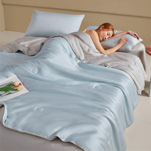 Juego de edredón de verano de lujo para Lenzing Tencel Color sólido doble cosido sola máquina lavable ligero fino - Product Image 2