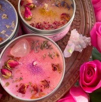 Großhandel Feiertagsgeschenk Handgemachte Getrocknete Blumen Einzigartige Blechdose Kristall-Duftkerze