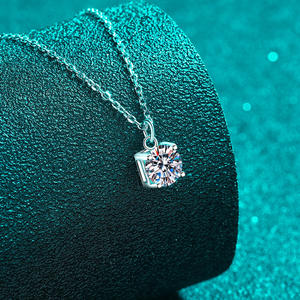 S925 Argent Moissanite Collier Femmes Simple Nouvelle Usine Stock En Gros - Product Image 5