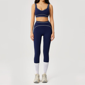Soutien-gorge de sport pour femme Pantalon de yoga Combinaison d'entraînement Version personnalisable du même style que A ** O Ensemble de yoga sans couture - Product Image 4