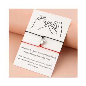 2 teile/satz Herz Magnet Paar Armbänder für Liebhaber Versprechen Geschenk Schmuck Herz Charme verstellbare Seils chnur Magnet armband - Product Image 1