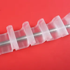 New design 100% polyester transparent wave heading curtain tapes and accessories with curtain track