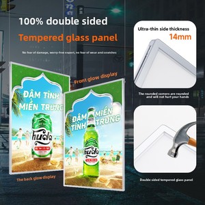 Siêu mỏng treo kính dẫn Bảng <span class=keywords><strong>menu</strong></span> ngoài trời với khung nhôm cho rạp chiếu phim và cửa hàng quảng cáo hộp Đèn - Product Image 5